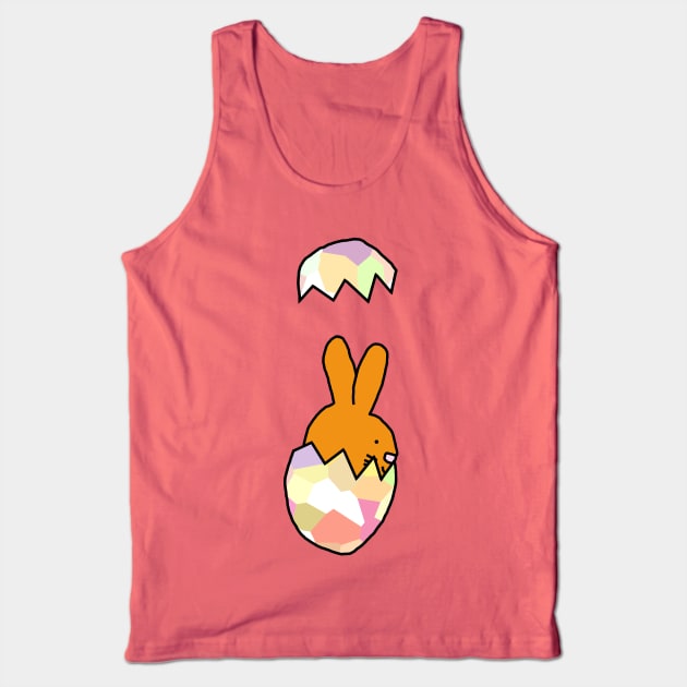 Cute Bunny popping out of Funny Easter Egg Tank Top by ellenhenryart